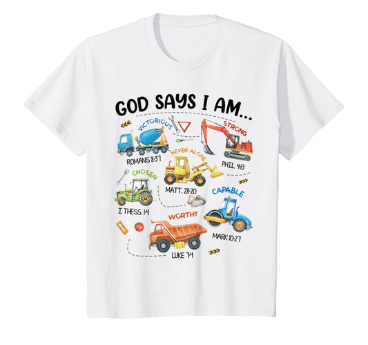 God Says I Am... Little Builder Tee