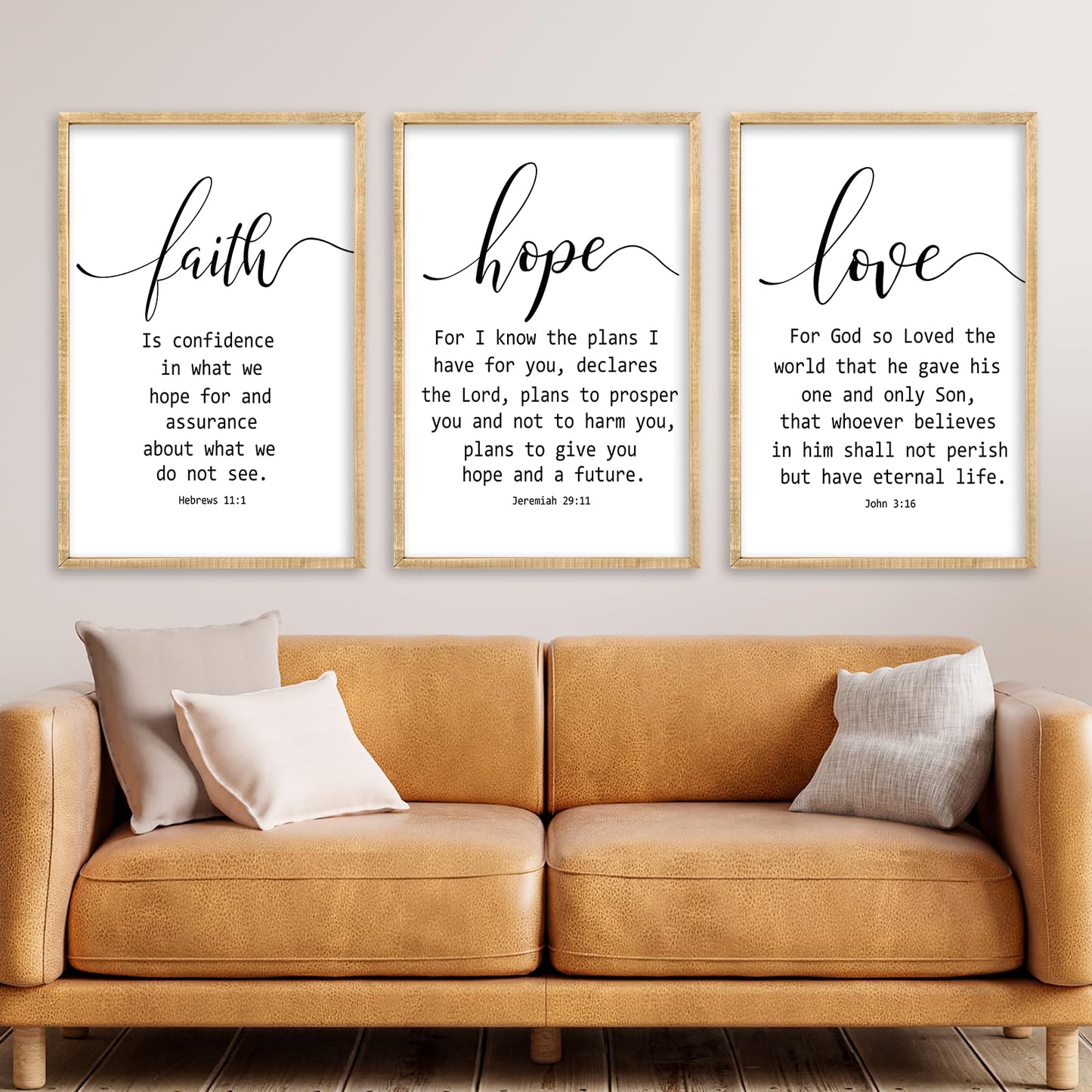 Faith, Hope & Love Wall Art Trio