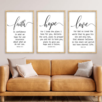 Faith, Hope & Love Wall Art Trio