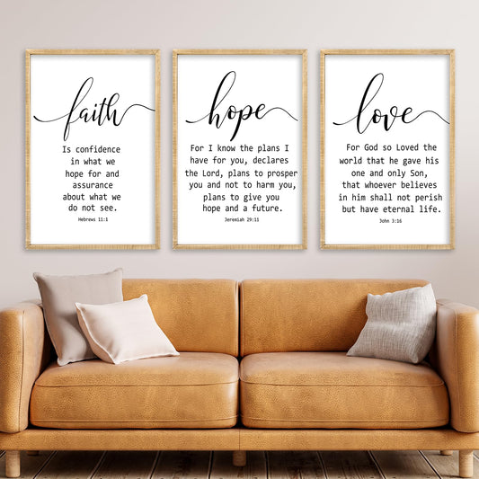 Faith, Hope & Love Wall Art Trio