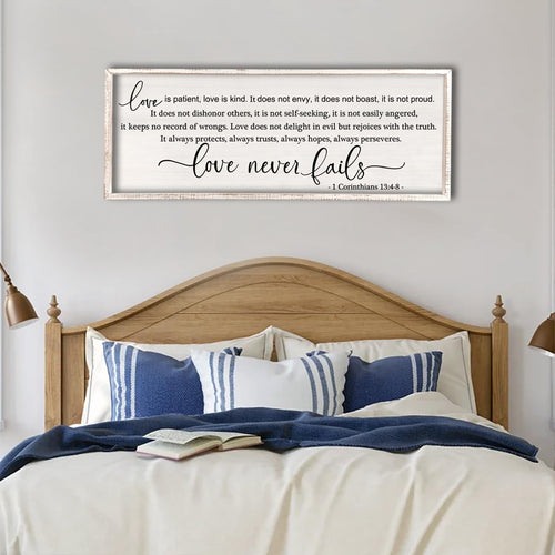 Love Never Fails Wall Sign